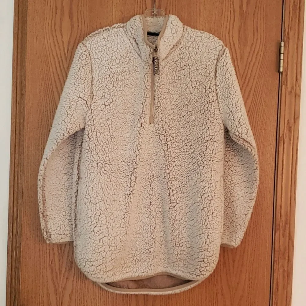 Very Nice Canyon Creek Teddy Bear 1/4 Zip Sweater Sz M